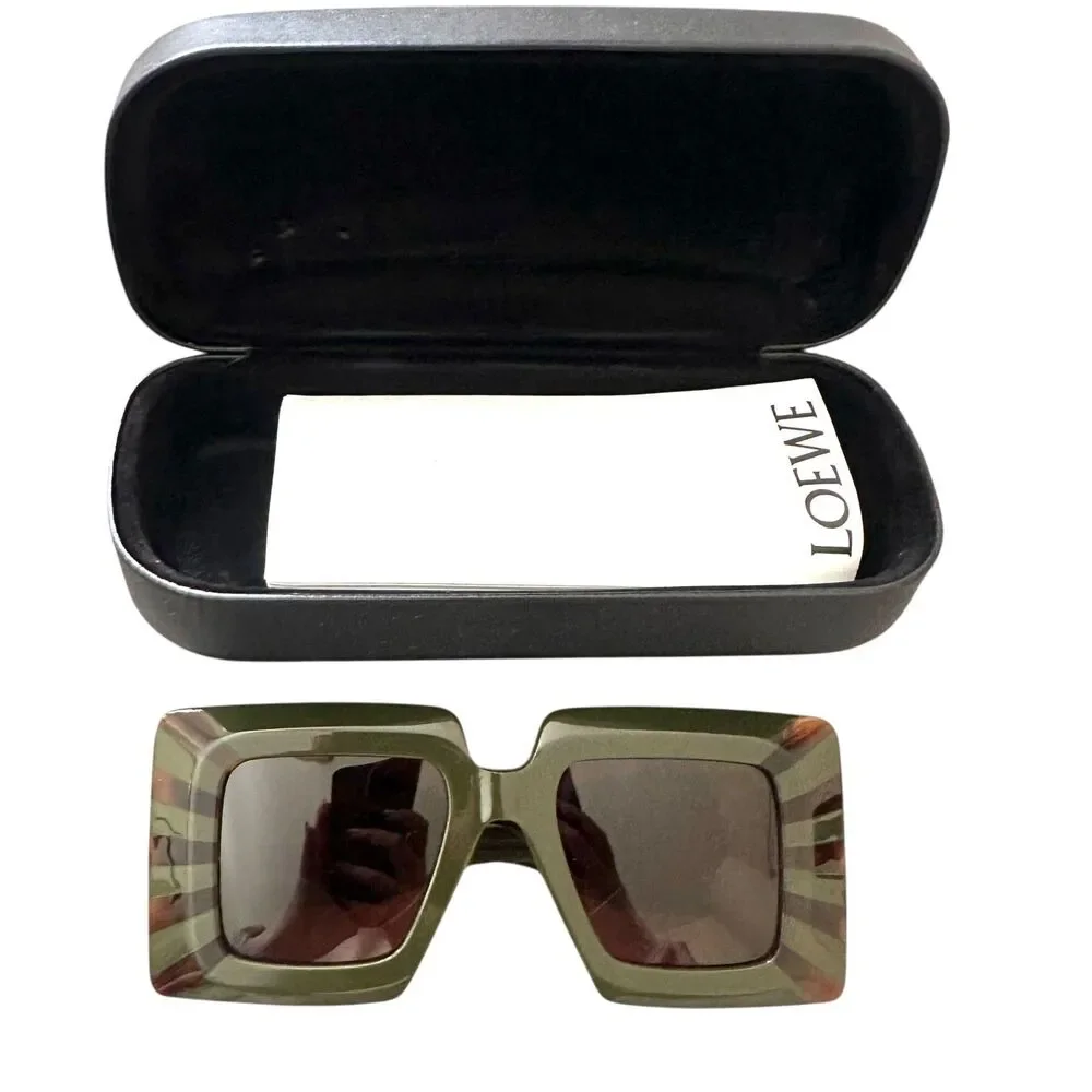 LOEWE Anagram‎ Square Sunglasses w Case NEW NWOT
